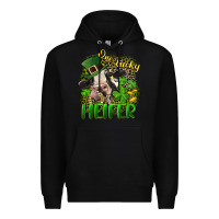 Black One lucky Heifer Premium Hoodie - CowGirlArtShop