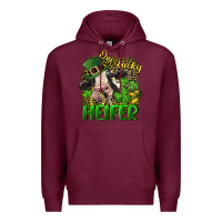 Burgundy One lucky Heifer Premium Hoodie - CowGirlArtShop