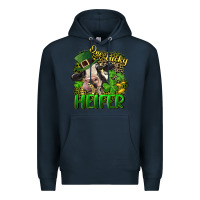 Navy One lucky Heifer Premium Hoodie - CowGirlArtShop