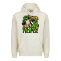 Oatmeal Heather One lucky Heifer Premium Hoodie - CowGirlArtShop