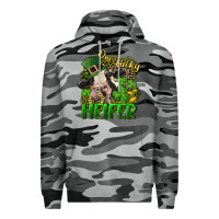 Slate Camo One lucky Heifer Premium Hoodie - CowGirlArtShop