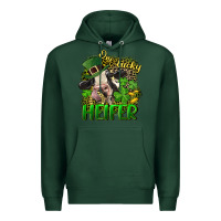 Sports Green One lucky Heifer Premium Hoodie - CowGirlArtShop