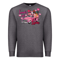 Charcoal Heather Loads of love Valentine's Day farm truck Premium Sweatshirt - FaDigitalArtStudio