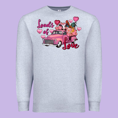 Loads Of Love Valentine's Day Farm Truck Premium Sweatshirt Designed By Fadigitalartstudio