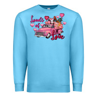 Ocean Blue Loads of love Valentine's Day farm truck Premium Sweatshirt - FaDigitalArtStudio