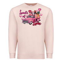 Pale Pink Loads of love Valentine's Day farm truck Premium Sweatshirt - FaDigitalArtStudio