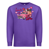 Purple Loads of love Valentine's Day farm truck Premium Sweatshirt - FaDigitalArtStudio