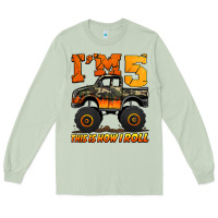 Matcha i'm five this is how i roll monster truck birthday Long Sleeve Tee - Jasminsmagicworld