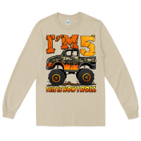 Mushroom i'm five this is how i roll monster truck birthday Long Sleeve Tee - Jasminsmagicworld