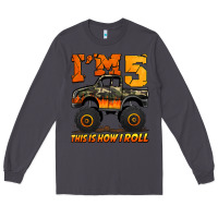 Smoke i'm five this is how i roll monster truck birthday Long Sleeve Tee - Jasminsmagicworld