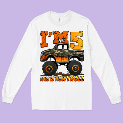 I'm Five This Is How I Roll Monster Truck Birthday Long Sleeve Tee Designed By Jasminsmagicworld