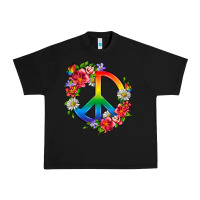 Black Peace Pride LGBTQ+ And Flowers Urban Heavy Tee - BundleAndBundleShop