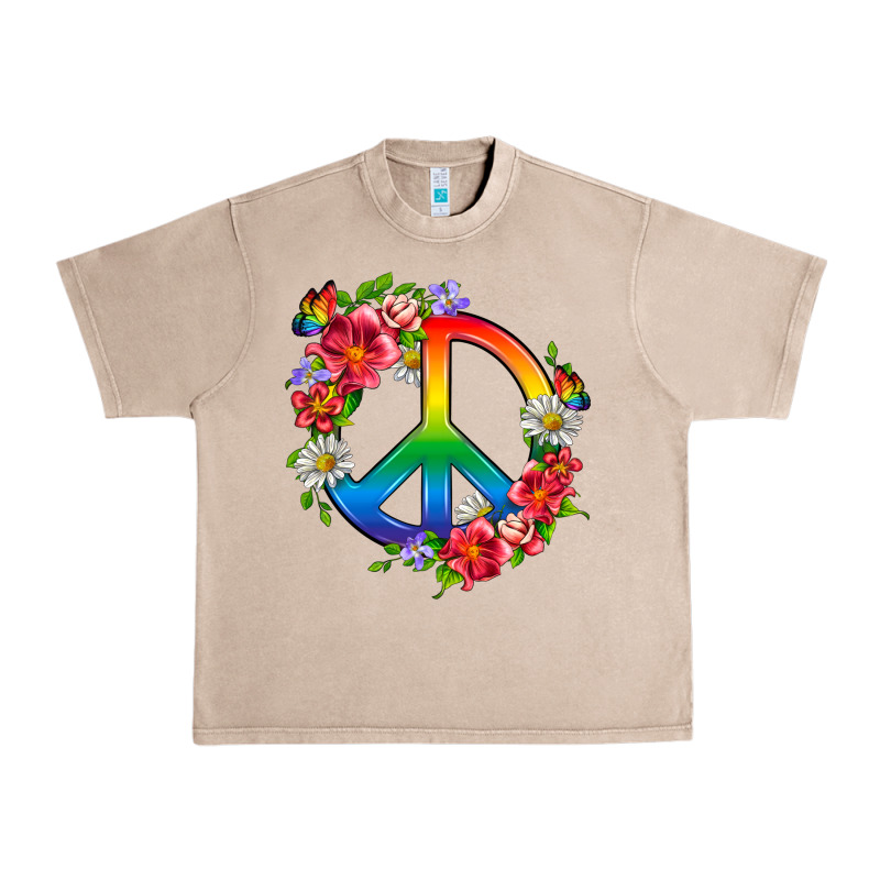 Peace Pride Lgbtq+ And Flowers Urban Heavy Tee by BundleAndBundleShop | Teevron