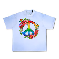 Grape Ice Peace Pride LGBTQ+ And Flowers Urban Heavy Tee - BundleAndBundleShop