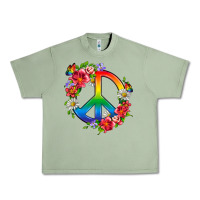 Oil Green Peace Pride LGBTQ+ And Flowers Urban Heavy Tee - BundleAndBundleShop