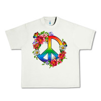 Pistachio Peace Pride LGBTQ+ And Flowers Urban Heavy Tee - BundleAndBundleShop