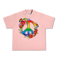 Salmon Peace Pride LGBTQ+ And Flowers Urban Heavy Tee - BundleAndBundleShop