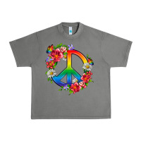 Tornado Peace Pride LGBTQ+ And Flowers Urban Heavy Tee - BundleAndBundleShop