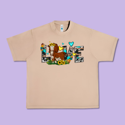 Love Western Cow Urban Heavy Tee Designed By Jahusdesignshop