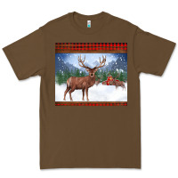 Cacao christmas reindeer red barn country farm christmas Premium Tee - BarkalooDesign