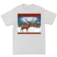 Dove Grey christmas reindeer red barn country farm christmas Premium Tee - BarkalooDesign