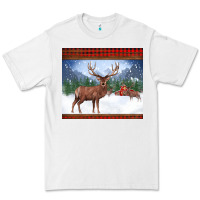 White christmas reindeer red barn country farm christmas Premium Tee - BarkalooDesign