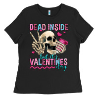 Black dead inside but it's valentines day Ladies Tee - Jasminsmagicworld