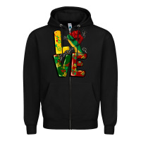 Black love juneteenth Zipper Hoodie - CowGirlArtShop