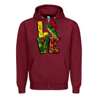 Burgundy love juneteenth Zipper Hoodie - CowGirlArtShop