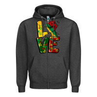 Charcoal Heather love juneteenth Zipper Hoodie - CowGirlArtShop