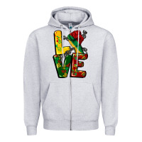 Heather Grey love juneteenth Zipper Hoodie - CowGirlArtShop