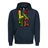 Navy love juneteenth Zipper Hoodie - CowGirlArtShop