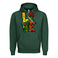 Sports Green love juneteenth Zipper Hoodie - CowGirlArtShop