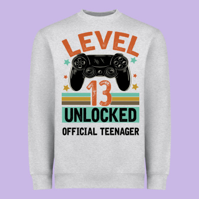 Level 13 Unlocked Official Teenager 13th Birthday Heavyweight Sweatshirt Designed By Bettercallsaul
