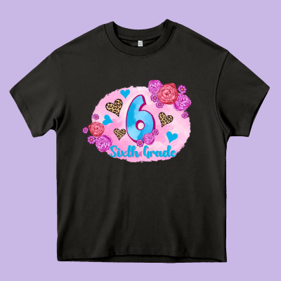 Back To School Flowers Sixth Grade 3200x2400 Heavy Core Tee Designed By Adodesignshop
