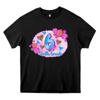 Black back to school flowers sixth grade 3200x2400 Heavy Core Tee - AdoDesignShop