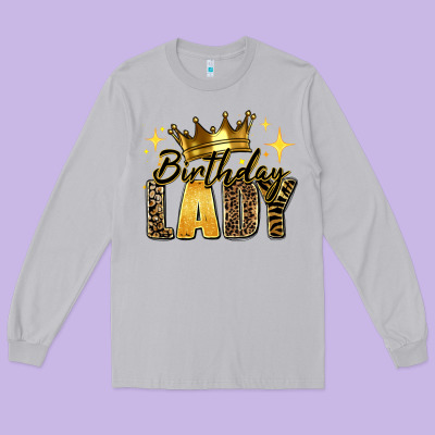 Birthday Lady Long Sleeve Tee Designed By Ranaportraitstore