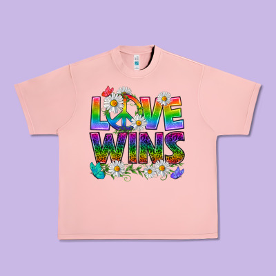 Pride Lgbtq+ Love Wins Urban Heavy Tee Designed By Bundleandbundleshop