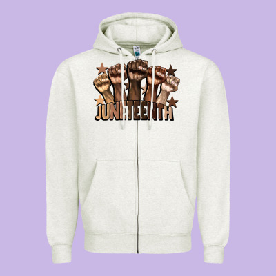 Melanin Juneteenth Zipper Hoodie Designed By Cowgirlartshop