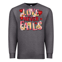 Charcoal Heather Love never fails Premium Sweatshirt - FaDigitalArtStudio