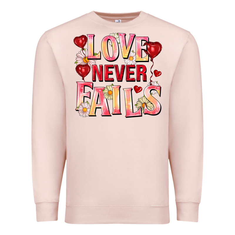 Love Never Fails Premium Sweatshirt by FaDigitalArtStudio | Teevron