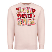 Pale Pink Love never fails Premium Sweatshirt - FaDigitalArtStudio