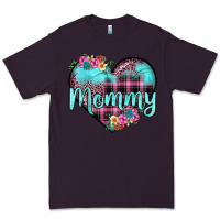 Plum mommy leopard turquoise heart Premium Tee - JahusDesignShop