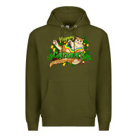Army Green St. Patrick's Day cat Premium Hoodie - HowdyJamesFarm
