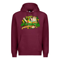 Burgundy St. Patrick's Day cat Premium Hoodie - HowdyJamesFarm