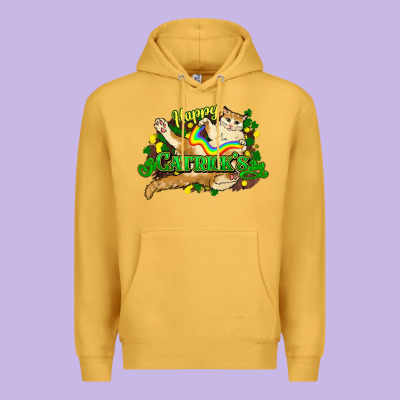 St. Patrick's Day Cat Premium Hoodie Designed By Howdyjamesfarm