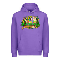 Purple St. Patrick's Day cat Premium Hoodie - HowdyJamesFarm