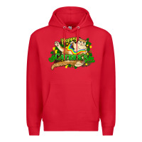 Red St. Patrick's Day cat Premium Hoodie - HowdyJamesFarm