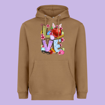 Easter Love Teacher Heavyweight Hoodie Designed By Oliviacreatesart