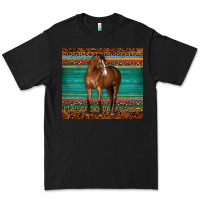 Black western horse serape  leather leopard Premium Tee - BarkalooDesign